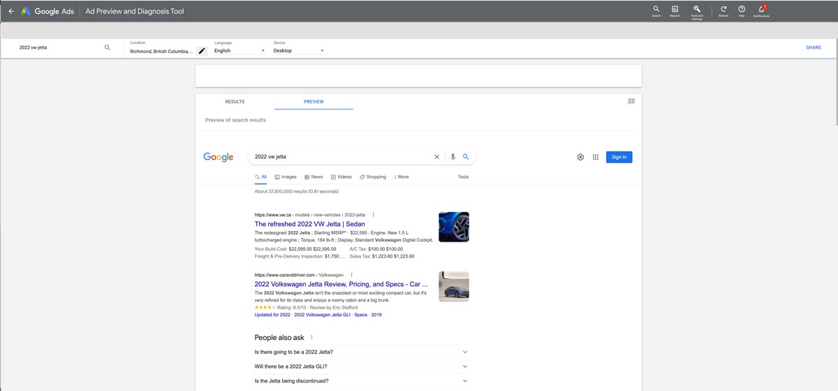 Google Ads Preview