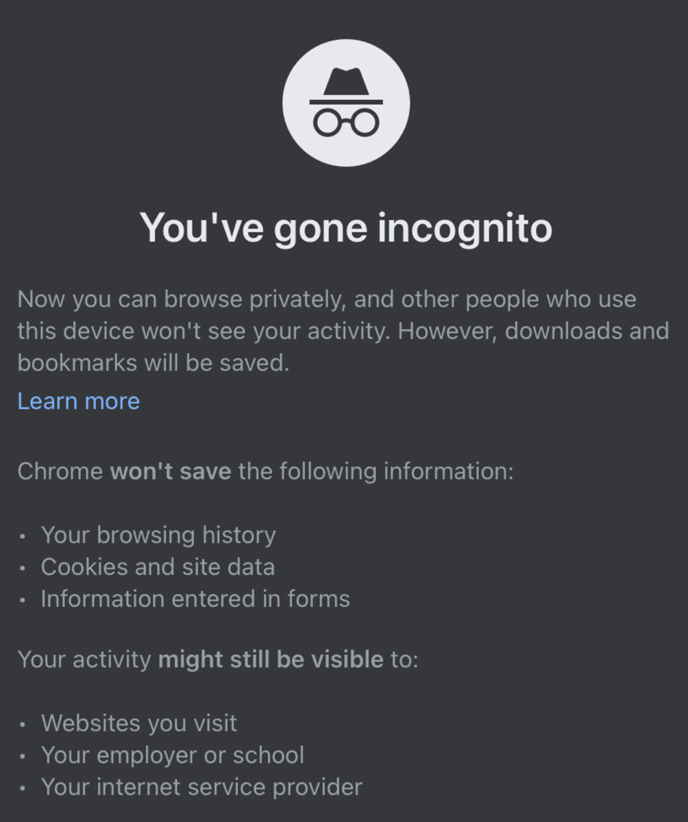 Google Chrome Incognito