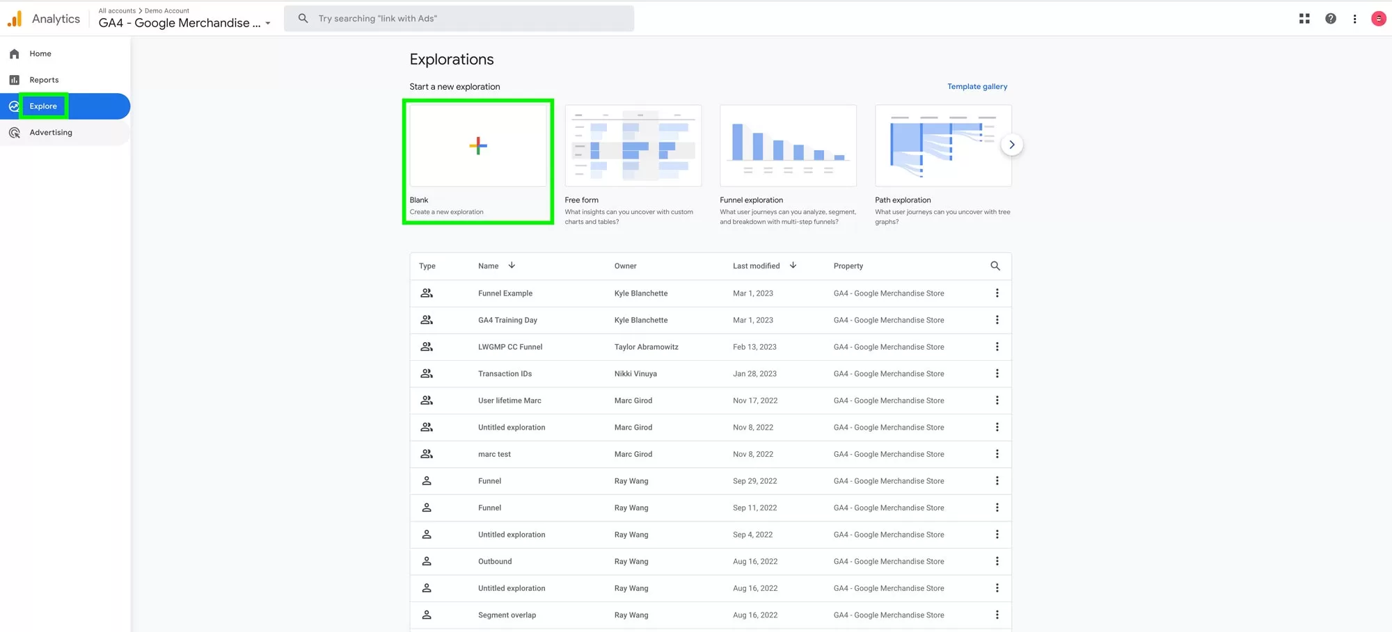 GA4 Explorations Reports