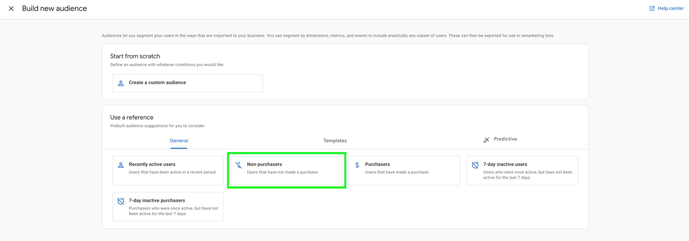 GA4 Non-Purchasers