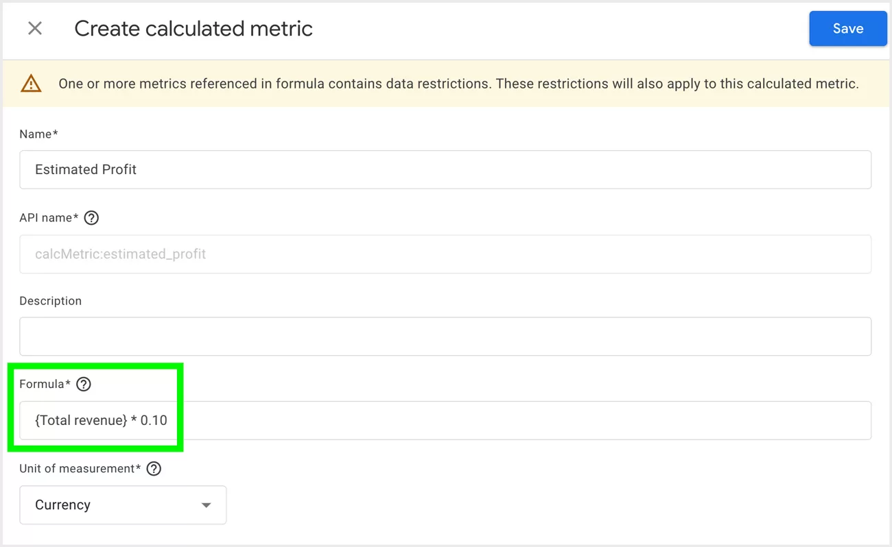 GA4 Custom Calculated Metrics