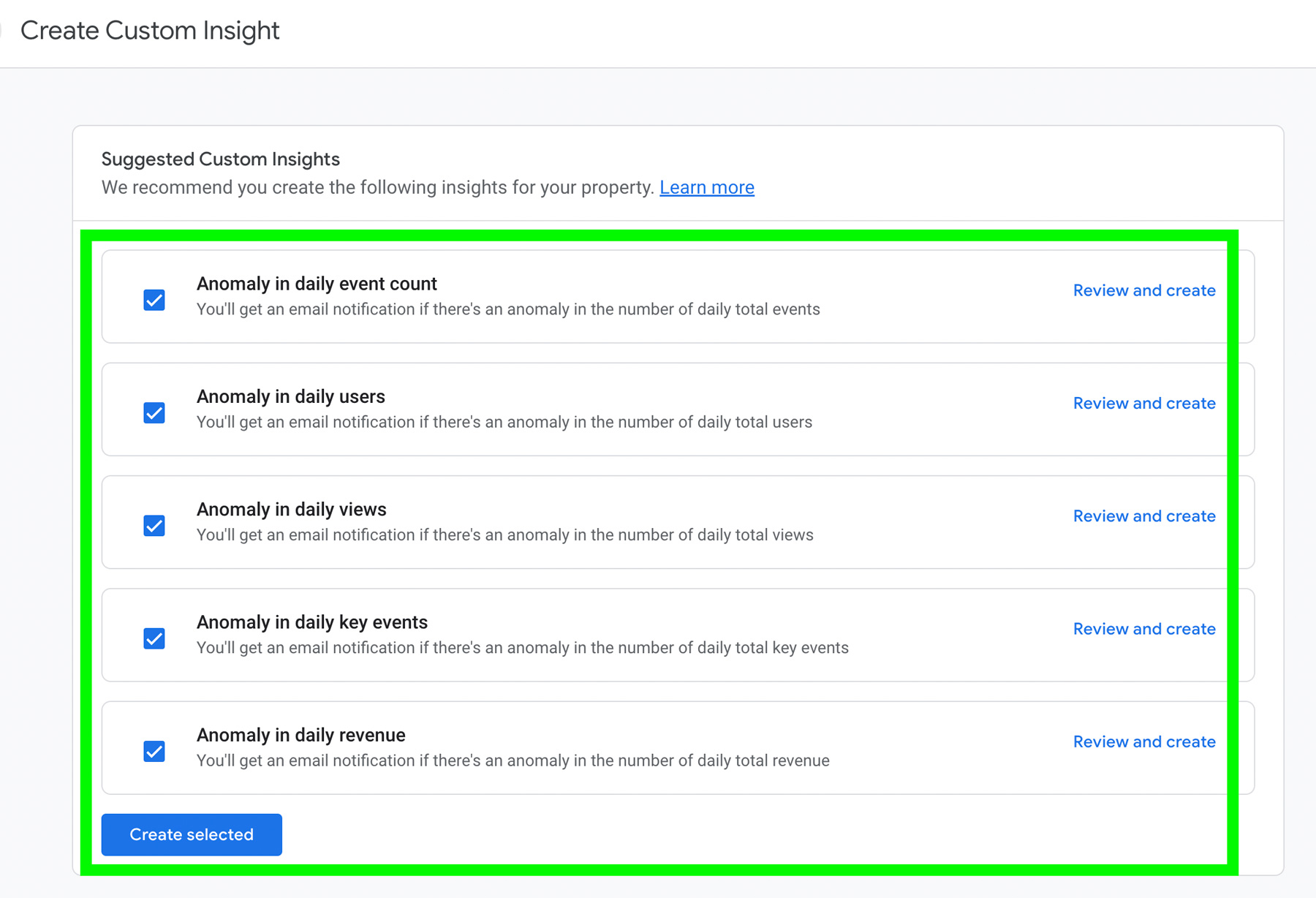 GA4 Custom Insights