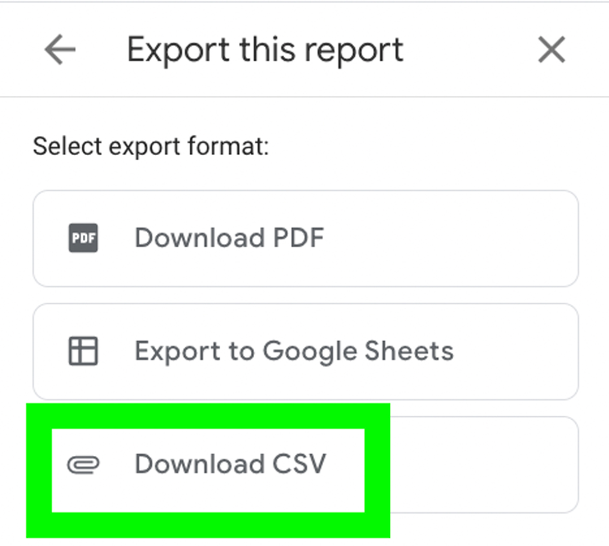 Download Google Analytics 4 report