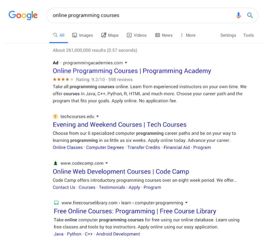 Website Design Search Results